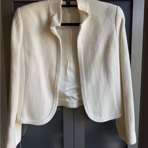 Ellen Tracy Cream Textured Blazer